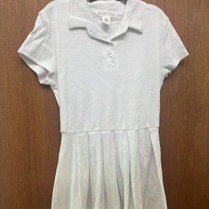 White Planet Gold Cotton Dress